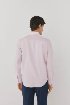 Pedro del Hierro Camisa vestir lisa non iron + antimanchas Rosa Outlet