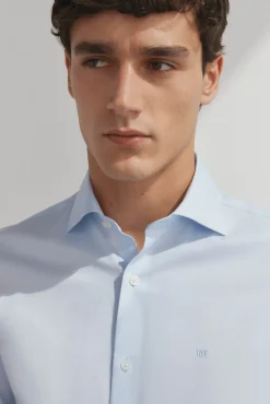 Pedro del Hierro Camisa vestir lisa non iron + antimanchas Azul Hot