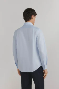 Pedro del Hierro Camisa vestir lisa non iron + antimanchas Azul Hot