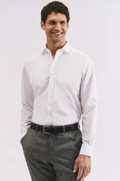 Cortefiel Camisa vestir otomán slim fit fácil plancha Blanco Sale