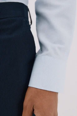 Cortefiel Camisa vestir pata de gallo algodón tencel Azul Best