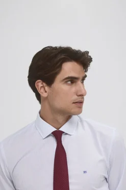 Pedro del Hierro Camisa vestir puño gemelo non iron y antimanchas lisa tailored fit Azul Best