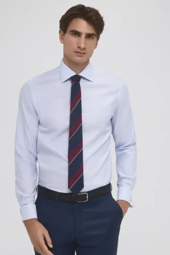 Pedro del Hierro Camisa vestir puño gemelo non iron y antimanchas lisa tailored fit Azul Best