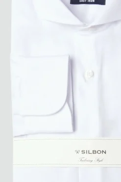 Silbon Camisa vestir puño simple easy iron Blanco Discount