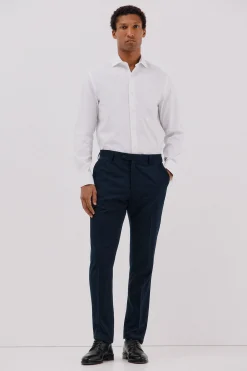 Cortefiel Camisa vestir rayas algodón tencel Blanco Clearance