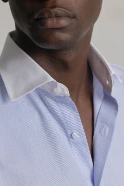 PuroEGO Camisa vestir regular mil rayas Azul Online