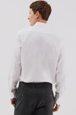 Cortefiel Camisa vestir twill fácil plancha Blanco New