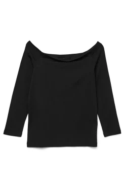 Vero Moda Camiseta algodón manga 7/8 Negro Hot