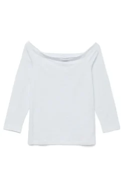 Vero Moda Camiseta algodón manga 7/8 Blanco Online