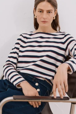 Cortefiel Camiseta barco botones Estampado azul Outlet