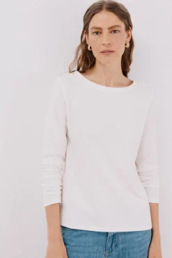 Cortefiel Camiseta barco botones Blanco Discount