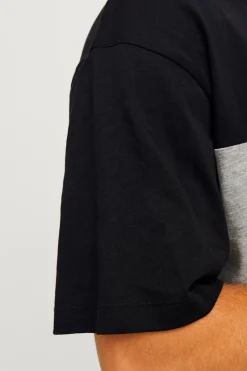 Jack & Jones Camiseta bicolor logo frontal negro Outlet
