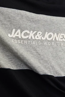 Jack & Jones Camiseta bicolor logo frontal negro Outlet