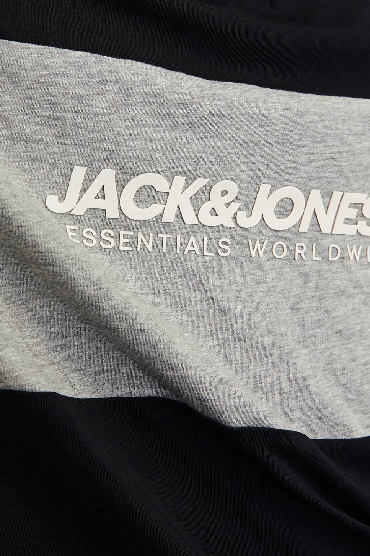 Jack & Jones Camiseta bicolor logo frontal negro Outlet