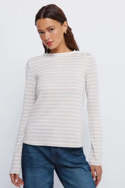 Springfield Camiseta botones hombro cuello nude Hot