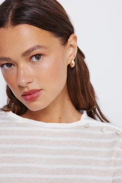 Springfield Camiseta botones hombro cuello nude Hot