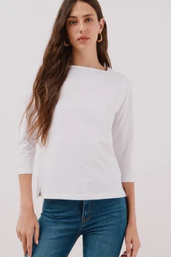 Cortefiel Camiseta básica barco Blanco Best