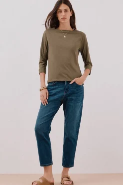 Cortefiel Camiseta básica barco Kaki Online