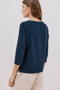 Cortefiel Camiseta básica barco Azul marino Discount