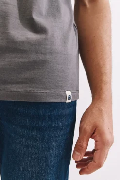 Cortefiel Camiseta básica bolsillo Gris Clearance