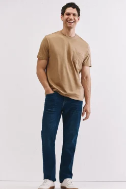 Cortefiel Camiseta básica bolsillo Beige Clearance