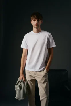 OOTO Camiseta básica con bordado avión Blanco Best