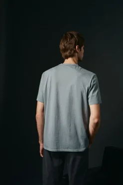 OOTO Camiseta básica con bordado avión Azul