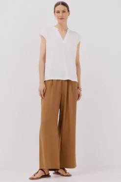 Cortefiel Camiseta básica cuello mao desmentido Blanco Online