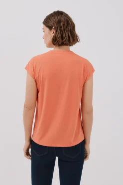 Cortefiel Camiseta básica cuello mao desmentido Coral Best