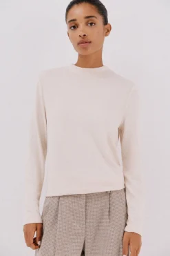 Cortefiel Camiseta básica cuello perkins Marfil Best