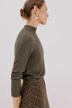 Cortefiel Camiseta básica cuello perkins Kaki Hot