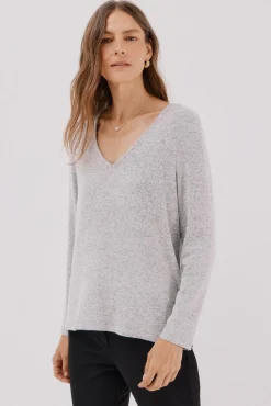 Cortefiel Camiseta básica cuello pico Gris Sale