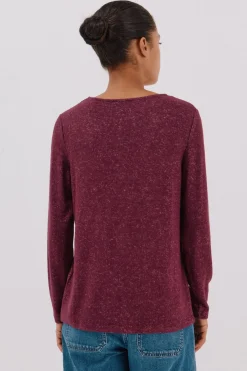 Cortefiel Camiseta básica cuello pico Morado Discount