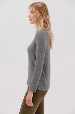 Cortefiel Camiseta básica cuello pico Gris Hot