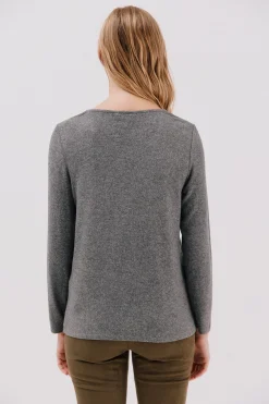 Cortefiel Camiseta básica cuello pico Gris Hot