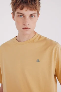 Springfield Camiseta básica cuello redondo amarillo Online