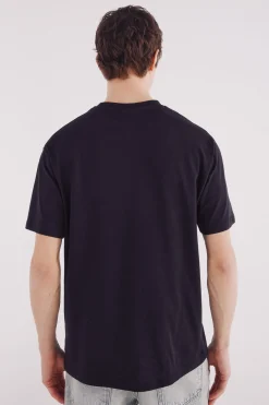 Springfield Camiseta básica cuello redondo negro