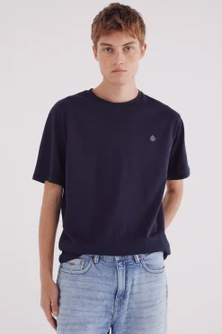 Springfield Camiseta básica cuello redondo azul Sale