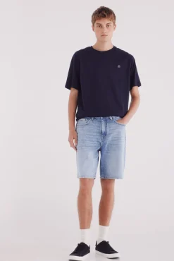 Springfield Camiseta básica cuello redondo azul Sale