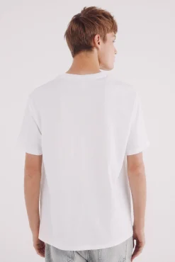 Springfield Camiseta básica cuello redondo blanco Outlet