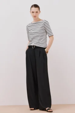 Cortefiel Camiseta básica escote barco Estampado blanco Online