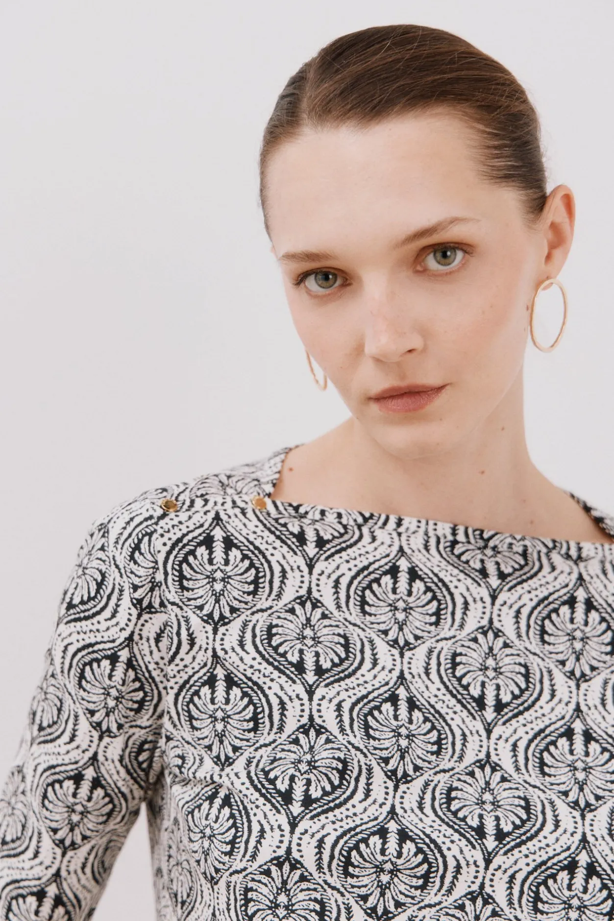 Cortefiel Camiseta básica escote barco Estampado gris Clearance