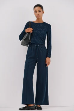 Cortefiel Camiseta básica escote caja Azul marino Outlet