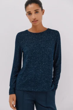 Cortefiel Camiseta básica escote caja Azul marino Outlet