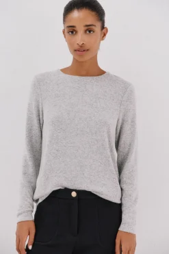 Cortefiel Camiseta básica escote caja Gris Outlet