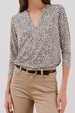 Cortefiel Camiseta básica escote mão Estampado blanco Best