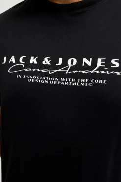 Jack & Jones PLUS Camiseta básica estampado frontal negro Sale