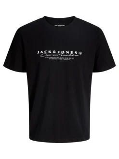 Jack & Jones PLUS Camiseta básica estampado frontal negro Sale