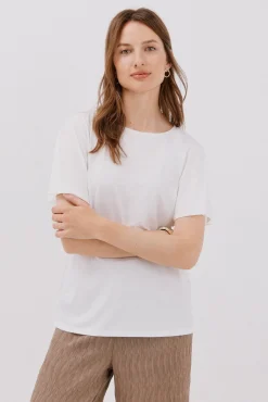 Cortefiel Camiseta básica fluida Blanco Hot