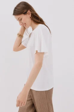 Cortefiel Camiseta básica fluida Blanco Hot